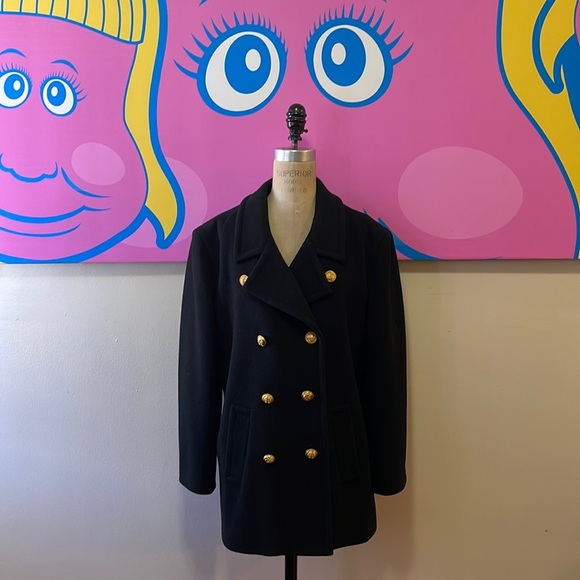 Yves Saint Laurent encore Black Wool Pea Coat - Picture 1 of 12